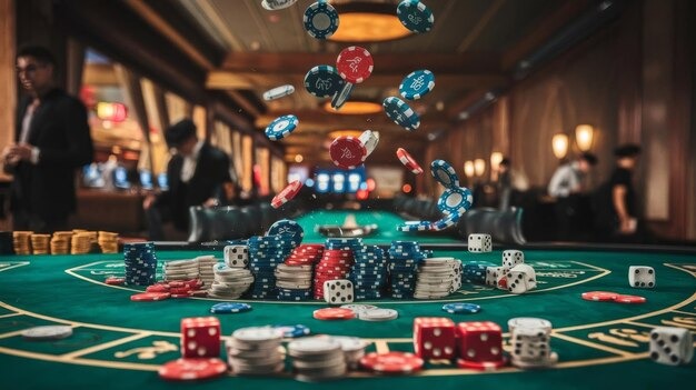 Live casino table layout showing betting zones and dealer position